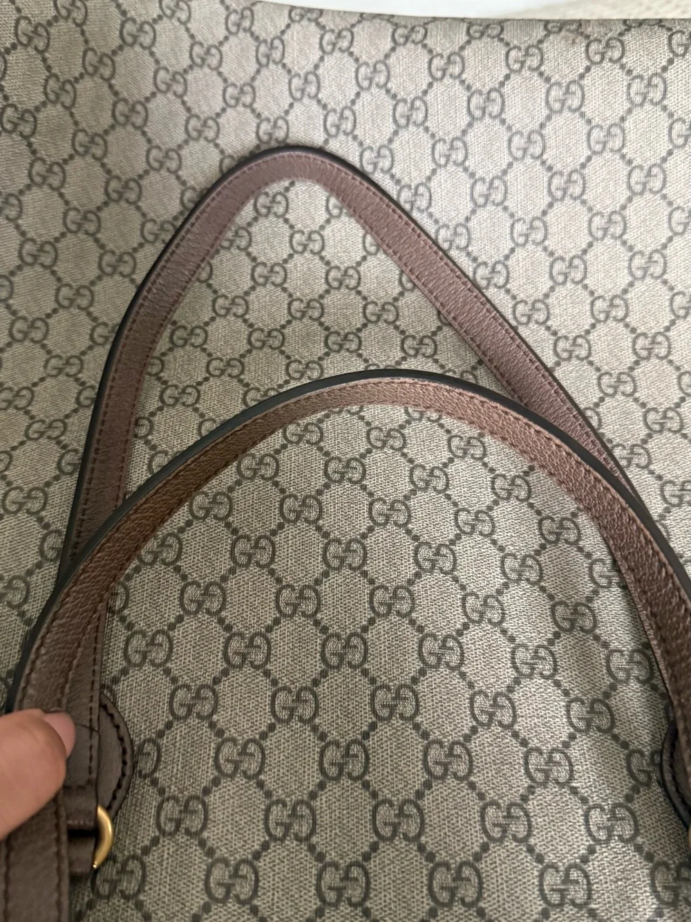 Gucci GG Supreme Zip Tote Bag | Beige/Ebony Monogram | Authentic